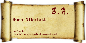 Buna Nikolett névjegykártya